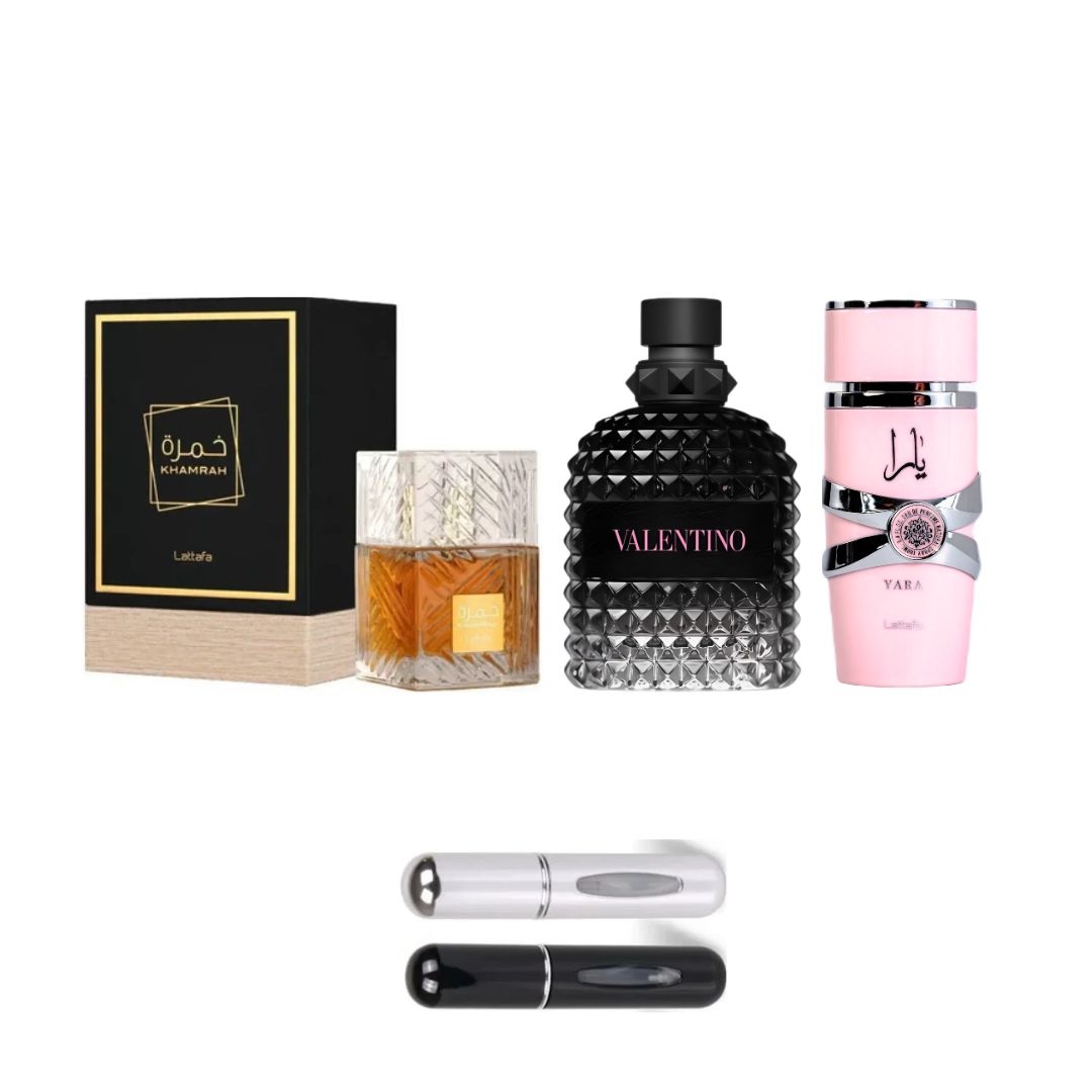 KHAMRAHESTUCHE+VALENTINO+YARA+2PERFUMERO